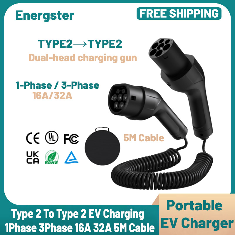 Ev Charger Type 2 22Kw 32A 3 Phase - Type 2 naar Type 2 draagbare