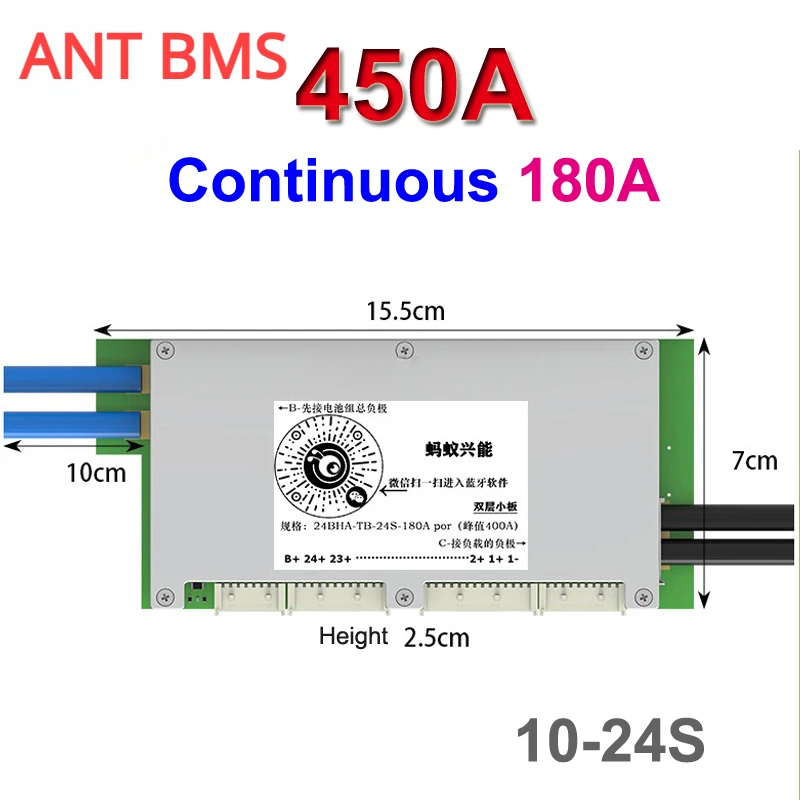 Smart Bms 24S 200A Bluetooth Lifepo4 - Ant Smart BMS Bluetooth Balancer Beschermingsplaat