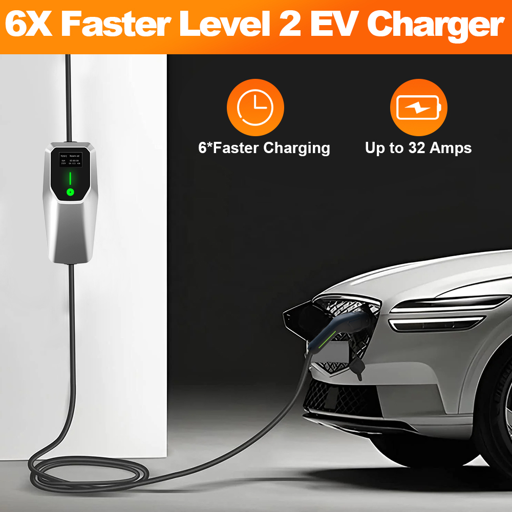 J1772 Evse 32A Level 2 Charger - Junsun 32A Level 1&2 EV-lader 110V-240V