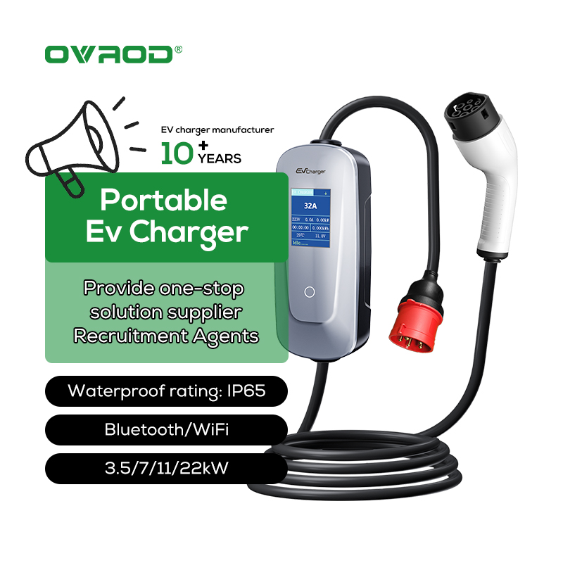 Type 2 Portable Ev Charger 11Kw Cee - Ovrod Elektrische Auto 16A Mode 2