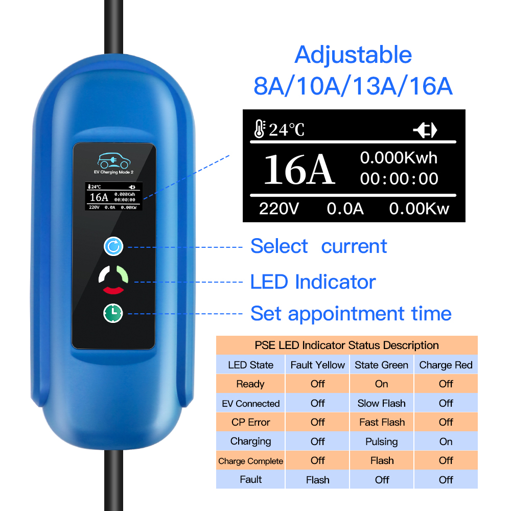 Kolanky Ev Oplader 16a 11kw Ty - Type 2 Portable Ev Charger 11Kw Cee recensie en prijs