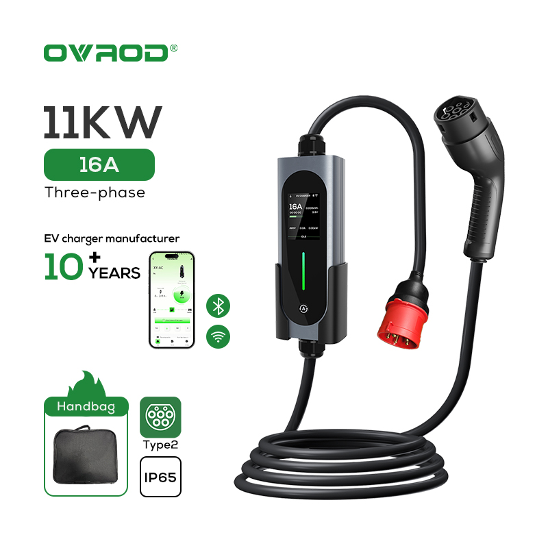 Ovrod EV-autolader 16A 11kW dr - Type 2 Portable Ev Charger 11Kw Cee recensie en prijs