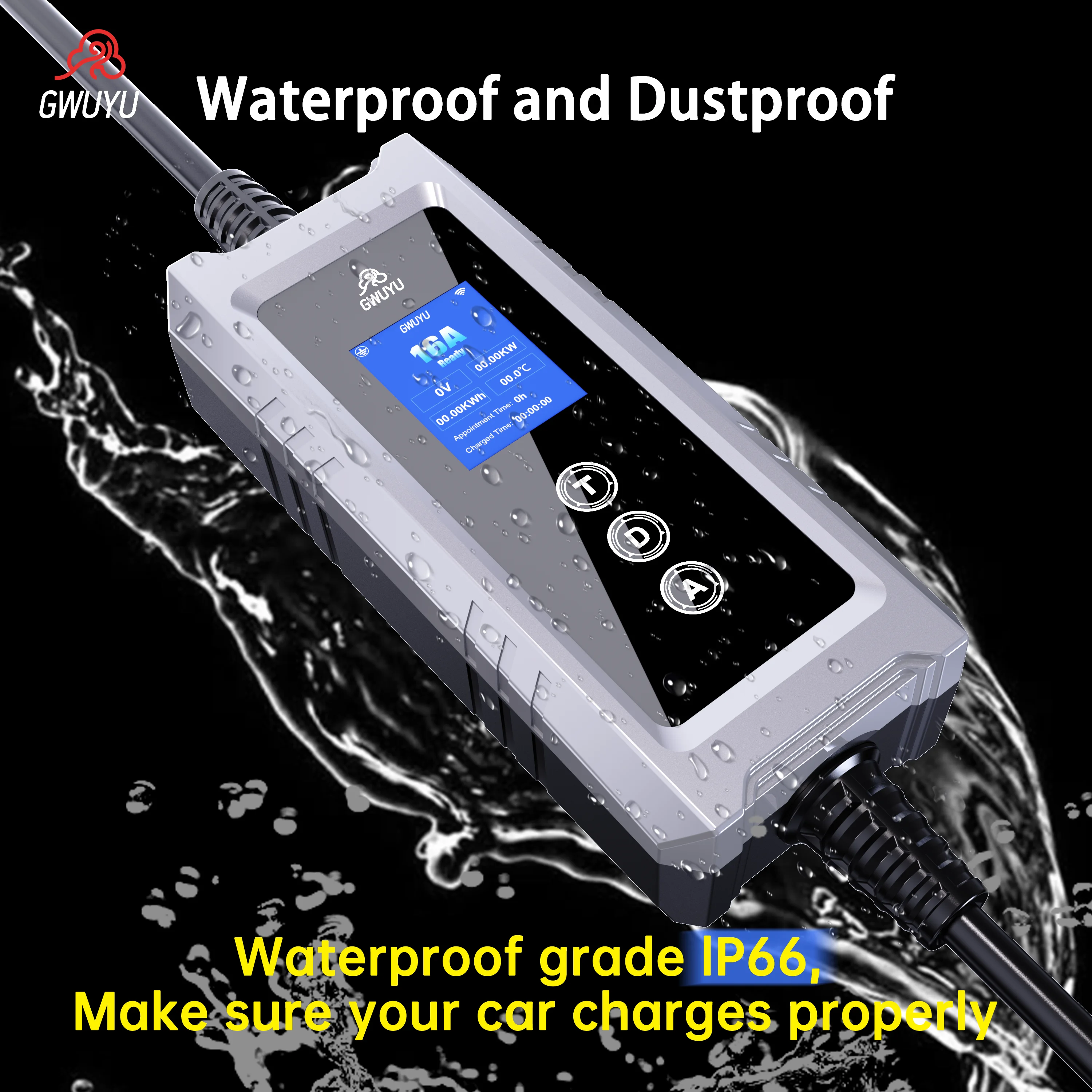 GWUYU 32A Type2 EV-laders 3 Fa - Type 2 Portable Ev Charger 11Kw Cee recensie en prijs